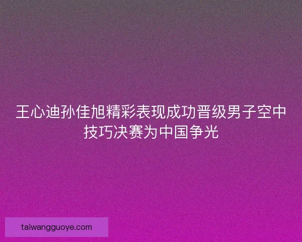 王心迪孙佳旭精彩表现成功晋级男子空中技巧决赛为中国争光