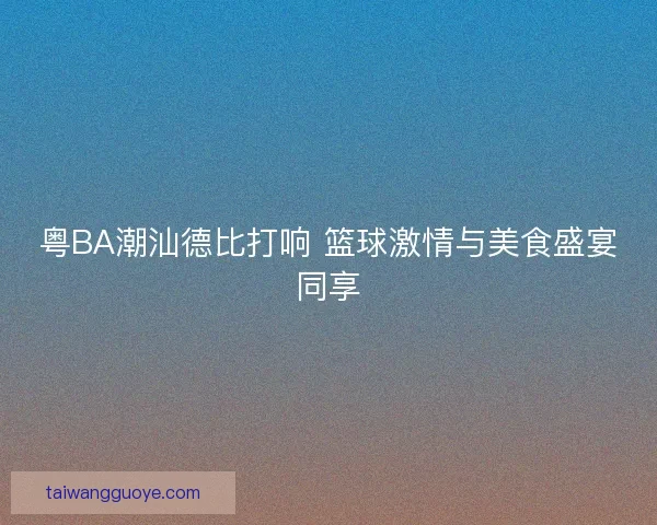粤BA潮汕德比打响 篮球激情与美食盛宴同享