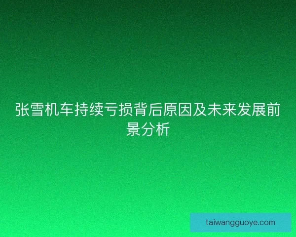 张雪机车持续亏损背后原因及未来发展前景分析